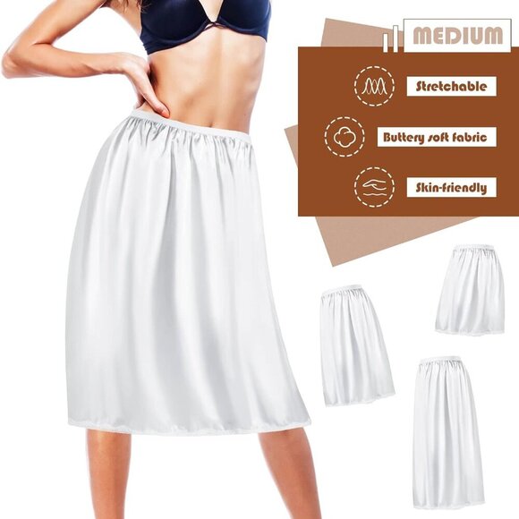 3 Pieces Half Slips for Women 3 Kinds of Length 19, 27, 35 Inch Slip Under Dress - Picture 5 of 7